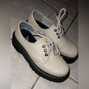 Dr. Martens 1461 Quad Pisa II Leather Vintage Taupe Platform Shoes Size 7W or 6M